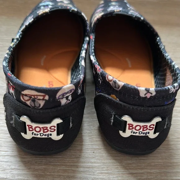BOBS from Skechers Black Dog Print Slip-On Shoes - Size 6.5 - Picture 7 of 10